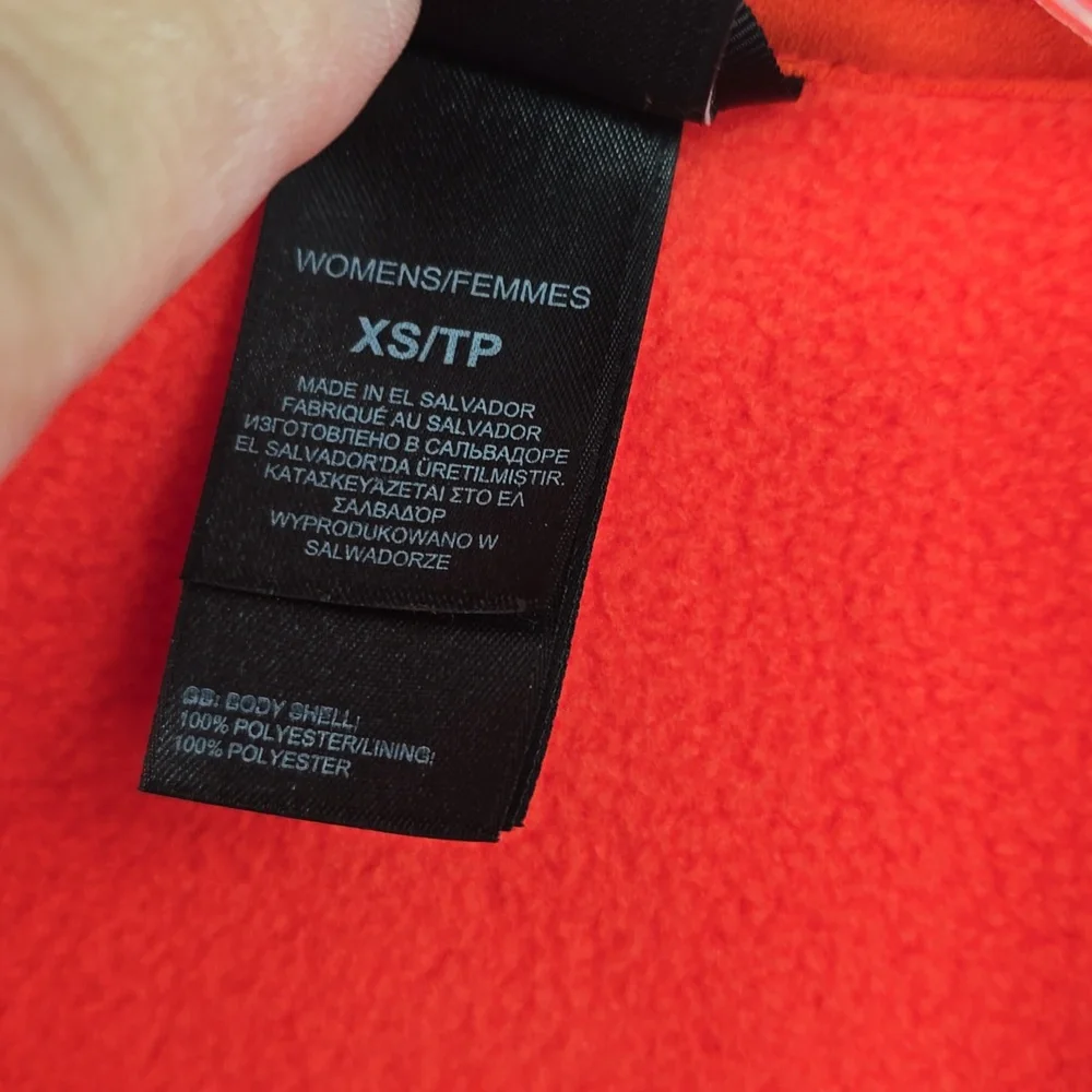 The North Face Orange Full Zip Fleece Jacket Women's Size XS.